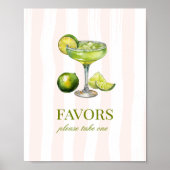 Margs & Matrimony Margarita Bridal Shower Sign Poster (Vorne)