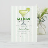Margs & Matrimony Margarita Coctail Bridal Dusche Einladung (Stehend Vorderseite)