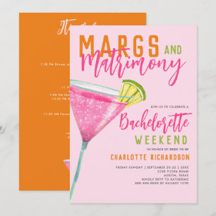 Margs & Matrimony Margaritas Junggesellinnen-Absch Einladung