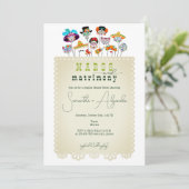 Margs & Matrimony Mexican Fiesta Couples Dusche Einladung (Stehend Vorderseite)