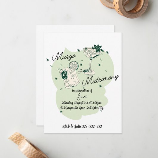 Margs & Matrimony Mitteilungskarte (Vorderseite/Rückseite Beispiel)