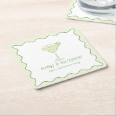 "Margs & Matrimony" Moderner Limoner Junggeselinne Rechteckiger Pappuntersetzer (angewinkelt)