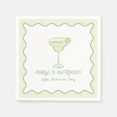 "Margs & Matrimony" Moderner Limoner Junggeselinne Serviette (Vorderseite)