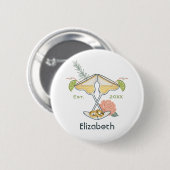 Margs & Matrimony Personalisierte Junggesellinnenp Button (Vorne & Hinten)