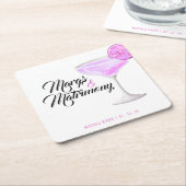 Margs & Matrimony Pink Brautparty Rechteckiger Pappuntersetzer (angewinkelt)