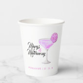 Margs & Matrimony Pink Margarita Brautparty Pappbecher (Vorderseite)