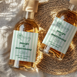 Margs & Matrimony Retro Bachelorette Brautparty Alkoholflaschenetikett