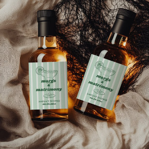 Margs & Matrimony Retro Bachelorette Brautparty Alkoholflaschenetikett
