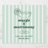 Margs & Matrimony Retro Bachelorette Brautparty Bierflaschenetikett (Einzelnes Label)