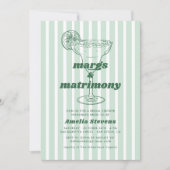 Margs & Matrimony Retro Bachelorette Brautparty Einladung (Vorderseite)