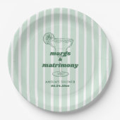 Margs & Matrimony Retro Bachelorette Brautparty Pappteller (Vorderseite)