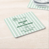 Margs & Matrimony Retro Bachelorette Brautparty Rechteckiger Pappuntersetzer (angewinkelt)