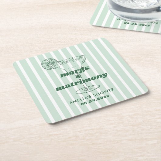 Margs & Matrimony Retro Bachelorette Brautparty Rechteckiger Pappuntersetzer (angewinkelt)