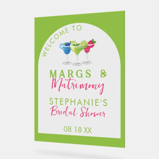 Margs & Matrimony Retro Brautparty Acrylschild (Winkel)