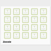 "Margs & Matrimony" Simple Lime Margarita Wedding Quadratischer Aufkleber (Blatt)