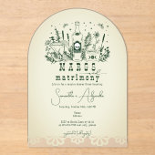 Margs Matrimony Skull Mexican Fiesta Couple Shower Acryleinladungen (Vorderseite)