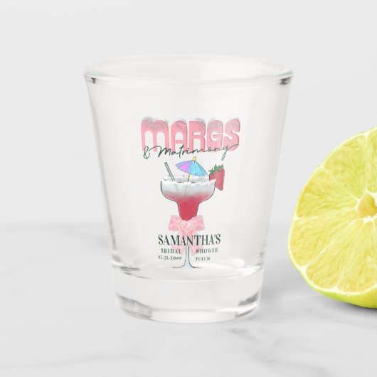 Margs Matrimony Tequila Brautparty Bachelorette Schnapsglas (Vorderseite)