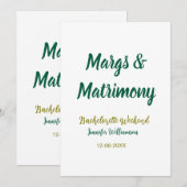 Margs und Ehe name datum junggesellinnenabschied Einladung (Vorne/Hinten)