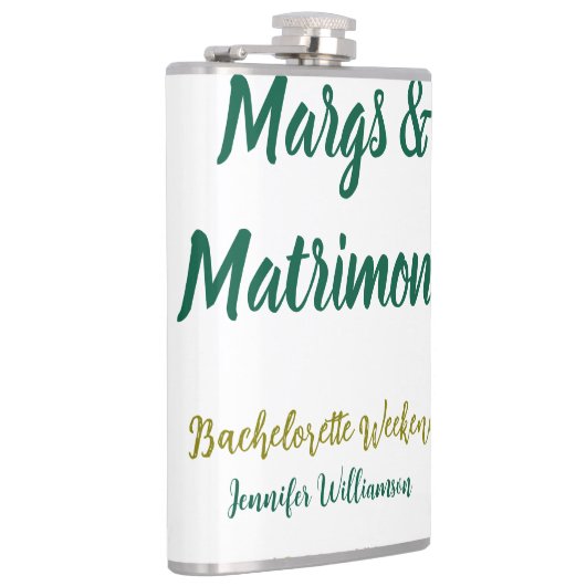 Margs und Ehe name datum Junggesellinnenabschied Flachmann (Rechts)