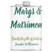 Margs und Ehe name datum Junggesellinnenabschied Flachmann (Vorderseite)