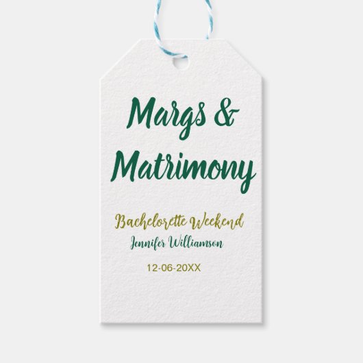 Margs und Ehe name datum junggesellinnenabschied Geschenkanhänger (Vorderseite)