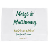 Margs und Ehe name datum Junggesellinnenabschied Große Geschenktüte (Rückseite)