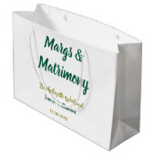 Margs und Ehe name datum Junggesellinnenabschied Große Geschenktüte (Rückseite Schrägansicht)