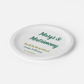 Margs und Ehe name datum Junggesellinnenabschied Pappteller (Schrägansicht)