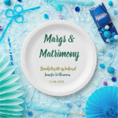 Margs und Ehe Name Datum Junggesellinnenabschied Pappteller (Party)