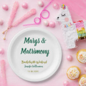 Margs und Ehe Name Datum Junggesellinnenabschied Pappteller (Party)