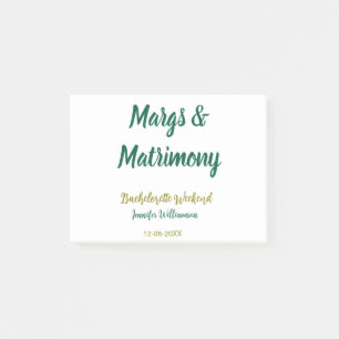 Margs und Ehe Name Datum Junggesellinnenabschied Post-it Klebezettel