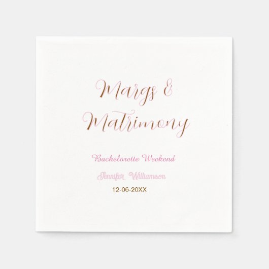Margs und Ehe Name Datum Junggesellinnenabschied Serviette (Vorderseite)
