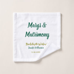 Margs und Ehe Name Datum Junggesellinnenabschied Waschlappen