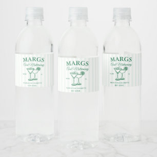 Margs und Ehe Strand-Junggesellinnenabschied Wasserflaschenetikett