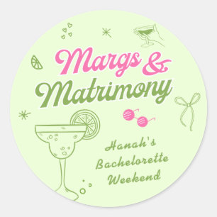 Margs und Hochzeit - Junggesellinnenabschied Runder Aufkleber