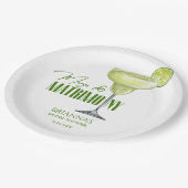 Margs und Matrimone Brautparty mit Monogramm Pappteller (Schrägansicht)