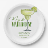 Margs und Matrimone Brautparty mit Monogramm Pappteller (Vorderseite)