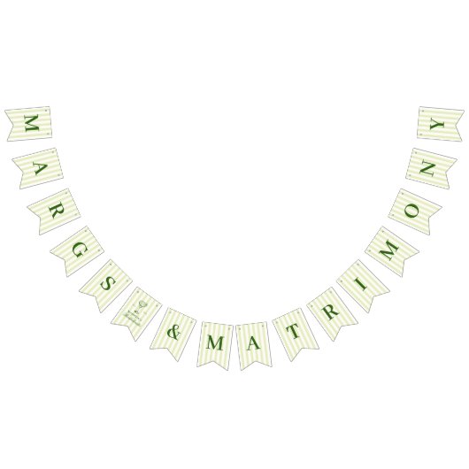 Margs und Matrimone Green Striped Wimpelkette (Alle)