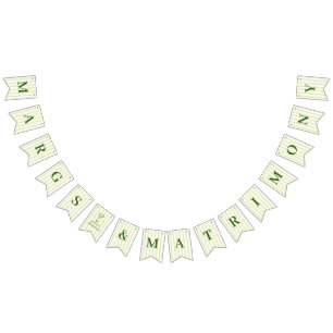 Margs und Matrimony Grün Gestreift Wimpelkette