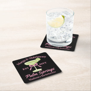 Margs und Matrimony Margaritas Junggesellinnenabsc Rechteckiger Pappuntersetzer