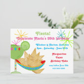 Margueritas und Tapas Geburtstagsparty Einladung (Stehend Vorderseite)