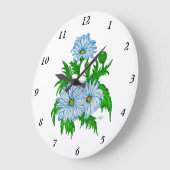 Marguerite , Daisies-Blume im Retro-Stil Große Wanduhr (Winkel)