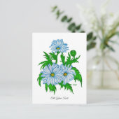 Marguerite , Daisies-Blume im Retro-Stil Postkarte (Stehend Vorderseite)