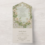 Marguerite Daisy Dusty Wedding All In One Einladung (Innen Boden)