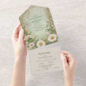 Marguerite Daisy Dusty Wedding All In One Einladung (Abreißen)