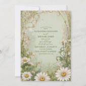 Marguerite Daisy Dusty Wedding Einladung (Vorderseite)
