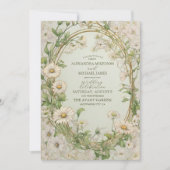 Marguerite Daisy Dusty Wedding Einladung (Vorderseite)