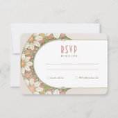 Marguerite Daisy Dusty Wedding RSVP Art Nouveau Einladung (Vorderseite)