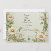 Marguerite Daisy Dusty Wedding Save The Date (Vorderseite)