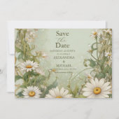 Marguerite Daisy Dusty Wedding Save The Date (Vorderseite)